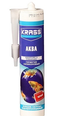 Герметик силиконовый KRASS для аквариумов (Аква) Черный 300мл Эстония