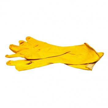 Перчатки резиновые плотные (пара), желтые, размер М