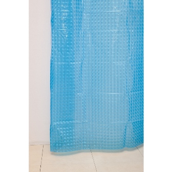 Штора для ванной 3D (голубой) 180*180