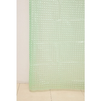 Штора для ванной "Лаурель 3D" ПВХ 180*180, 12 колец, зеленый