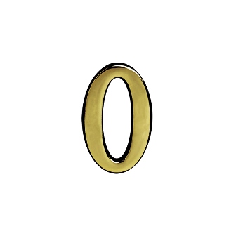Цифра дверная "0" (55 мм) золото пластик самоклеющаяся Нора-М