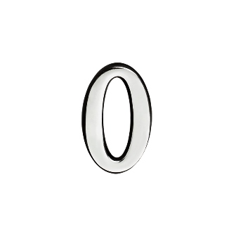 Цифра дверная "0" (55 мм) хром пластик самоклеющаяся Нора-М