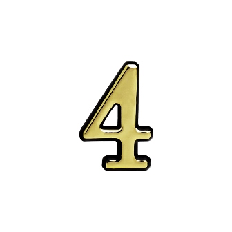 Цифра дверная "4" (55 мм) золото пластик самоклеющаяся Нора-М