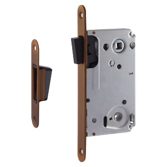 Корпус замка магн. 13М-90мм под фикс. с отв. планкой (мат.кофе) Нора-М