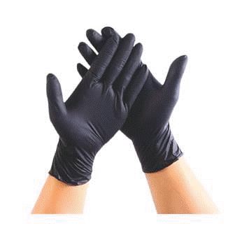 *Перчатки нитриловые, одноразовые, неопудр., S, цв.черный, 50 пар/упак Foxy-Gloves