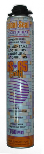 * Пена монтажная профессиональная, всесезонная, 820мл (65 литров) "Global Seal*
