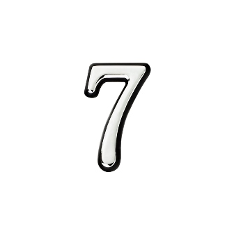 Цифра дверная "7" (55 мм) хром пластик самоклеющаяся Нора-М