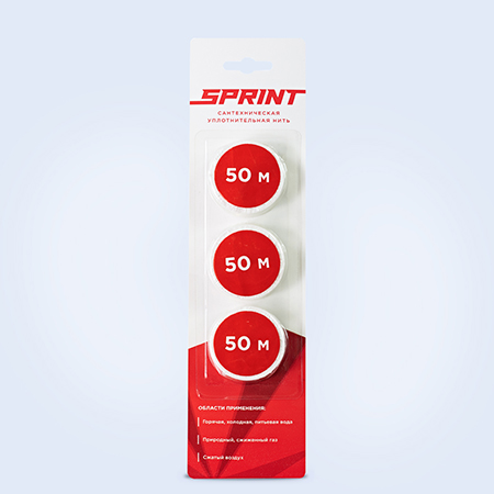 Нить уплотнит. 3*50м. катушка блистер 04063 Sprint