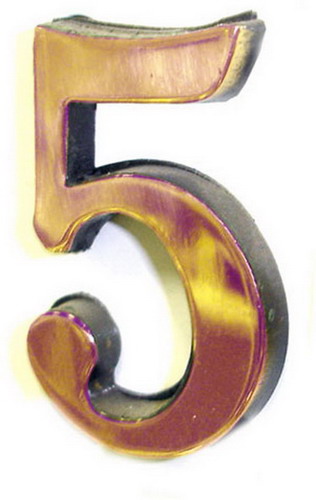 *Цифра двер. "5" на кл. осн. медь