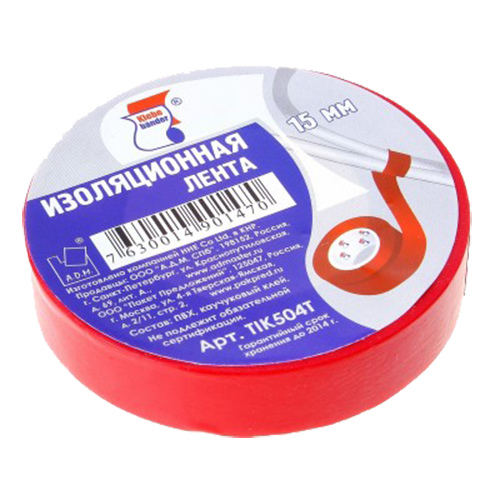 Изолента ПВХ 19мм*20м красная "Klebebander"