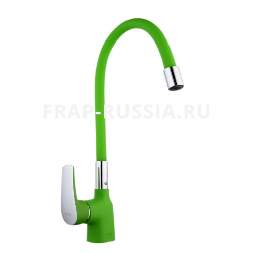 *Смеситель д/кухни шар. 40мм бок.руч., зеленый F4453-05 "Frap"