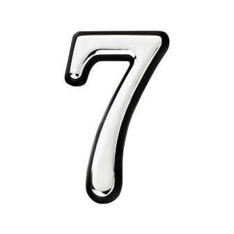 Цифра дверная "7" (100 мм) хром пластик самоклеющаяся Нора-М