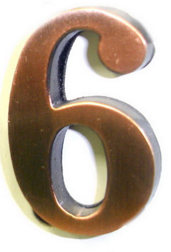 * Цифра двер. "6" на кл. осн. медь