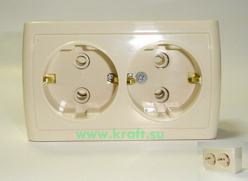 * Розетка 2-х мест.з\к.з\ш РА16-188 "с\к" "Елизавета" ВОС