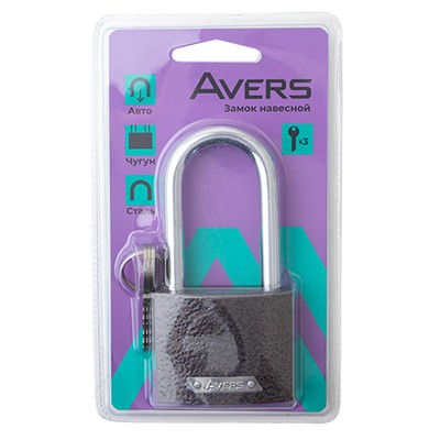 Замок висячий Avers PD-01-63-L-Blister