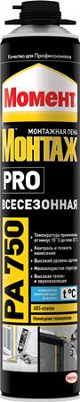 *Пена монтажная профессиональная, всесезонная, 750мл "Момент" (не морозостойкий, t режим в описании)