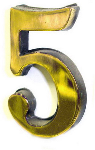 *Цифра двер. "5" на кл. осн. бронза