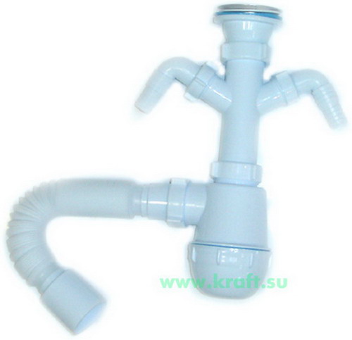 Сифон ГРОТ 1 1/2"*40 с 2 отв.для с/м 40*50 A1110 "АНИ"