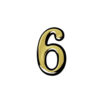 Цифра дверная "6 (9)" (55 мм) золото пластик самоклеющаяся Нора-М
