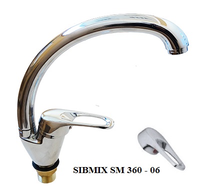 *Смеситель д/кухни шар. бок.руч. на гайке SM360-06 "SIBMIX"