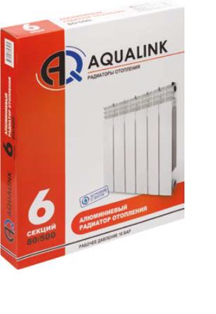 Радиатор алюминиевый 80*500 4 секции "AQualink"