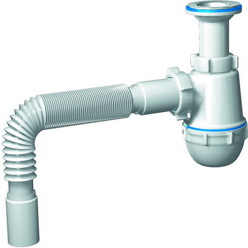 Сифон ГРОТ 1 1/2"*40 с гиб.трубой 40*40 A0505 "АНИ"