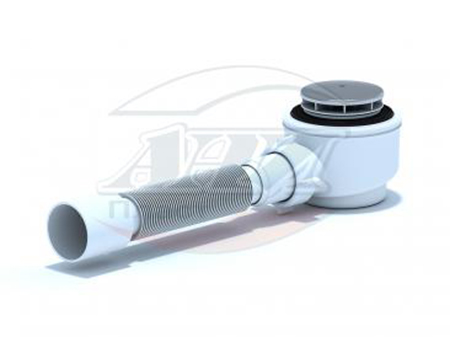 Сифон д/душевого поддона 1 1/2"*50с г/т 375*40/50 пластик-хром E415C "АНИ"
