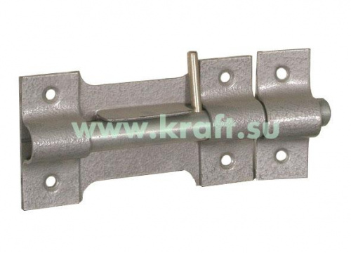 Засов накл. основной с круглым ригелем ант.серебро "Делга"