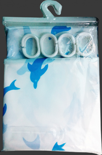 * Штора для ванной Dolphin WS-814 (S-26) море 170х180