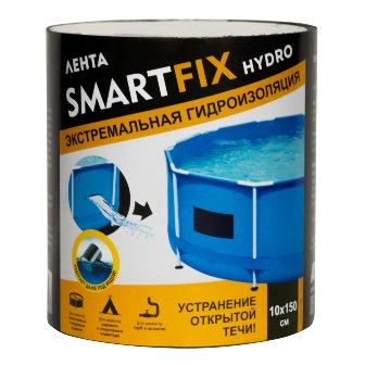 Лента гидроизоляционная W-con SmartFix HYDRO 10*150см, черная ПВХ