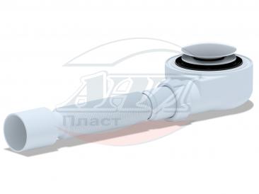 Сифон д/душевого поддона 1 1/2"*50,h53мм с г/т 375*40/50, хром (грибок-сетка) E455CLGSклик-клак"АНИ"