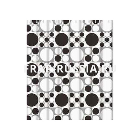 Штора для ванной Frap F8853 рисунок черный полиэтилен 180*200