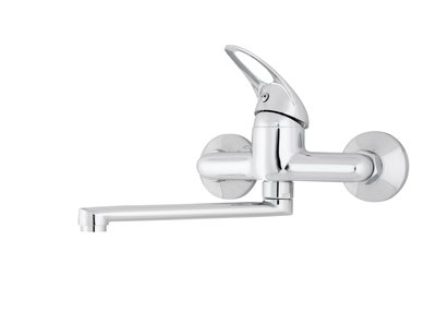 Смеситель д/кухни, латунь,хром,картридж D40, излив L-обр. 20 см. 52-03 "RUSANT"