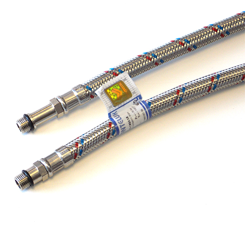 * Подводка д/смесителя нерж.сталь 1/2"xM10x40 см (пара) "Santeluk"