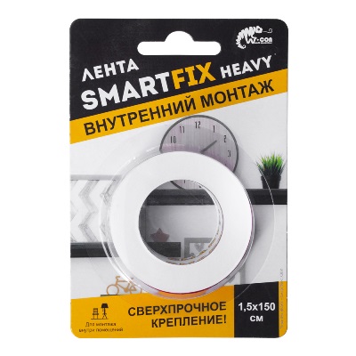 Лента монтажная, сверхсильная прозрачная 1,5*150см SmartFix HEAVY "W-CON"