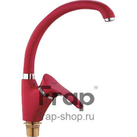 Смеситель д/кухни шар. 40мм бок.руч. F4101-13 красный"Frap"