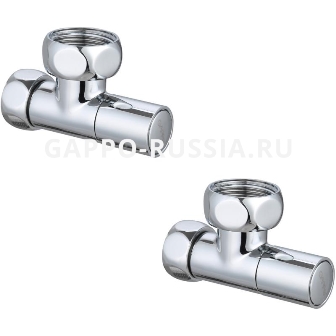 Кран для п/сушителя хром угловой 1/2 г *3/4 г (упак 2 шт) G474.0405 "Gappo", упак(2шт)