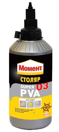 Клей "Момент Супер ПВА D3", 750г* (Финляндия)(не морозостойкий, t режим в описании)