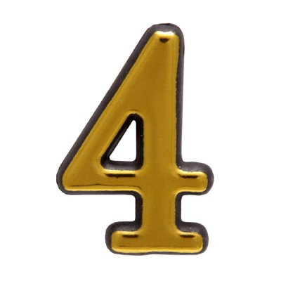 Цифра дверная АЛЛЮР пластик "4" золото (100,20)