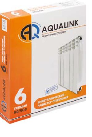 Радиатор биметаллический 80*500 6 секции "AQualink"