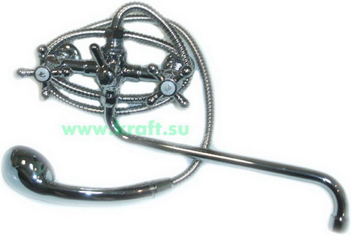 Смеситель в/д ЦС-СМ 295-4К Мет_Крест круглый излив D18 L-300 мм