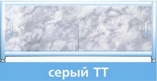 *Экран д\ванн "Премиум" серый 1.68 м