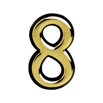 Цифра дверная "8" (100 мм) золото пластик самоклеющаяся Нора-М