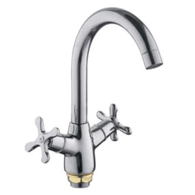 Смеситель д/раковины 1/2" крест мет-кер на гайке R13601 "FRUD"