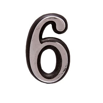 Цифра дверная АЛЛЮР пластик "6" хром (100,20)